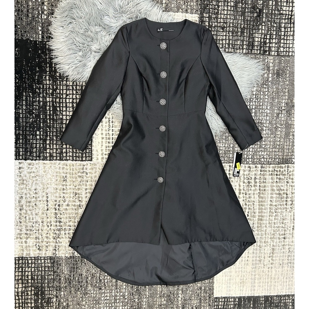 Leslie Fay Women's Black Satin Long Dress Size 8